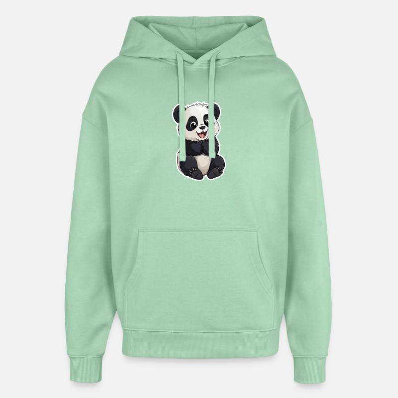 Ours panda mignon - Sweat à capuche unisexe Stanley/Stella Oversized - jade brumeux