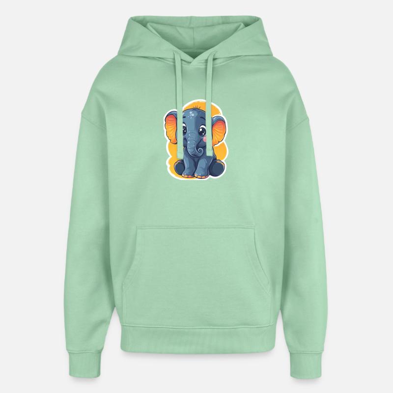 Éléphant - Sweat à capuche unisexe Stanley/Stella Oversized - jade brumeux