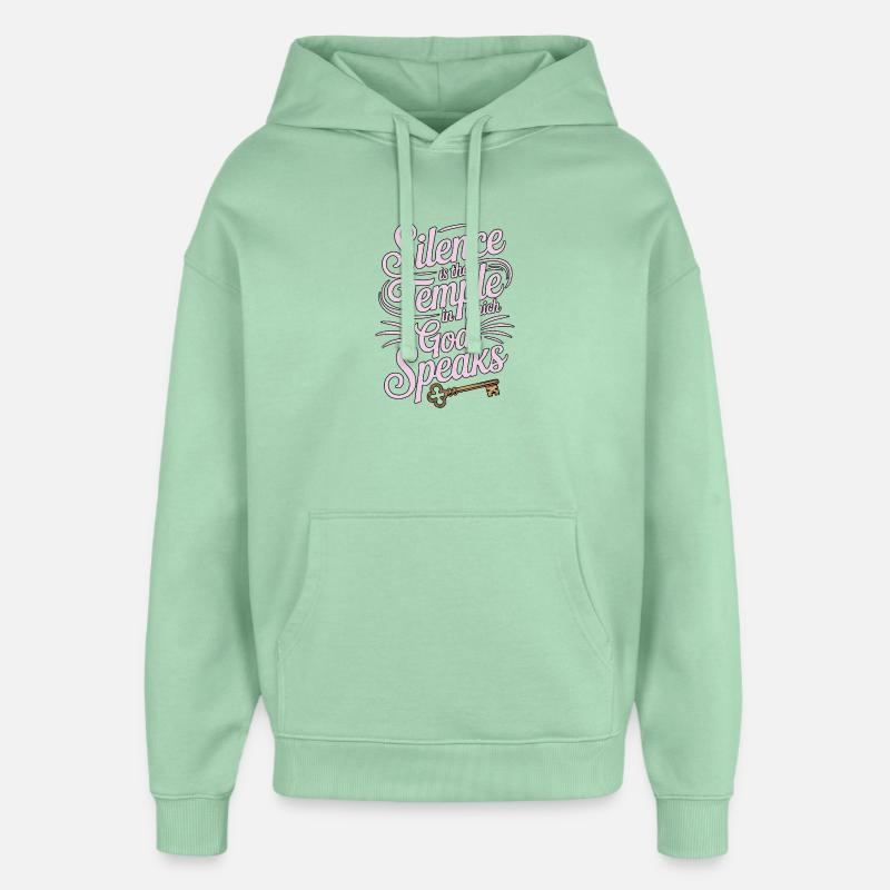 Silence – Dieu parle Design - Sweat à capuche unisexe Stanley/Stella Oversized - jade brumeux
