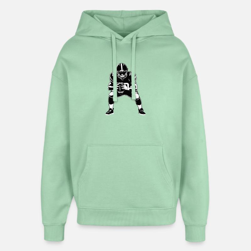 Posture de gril monochrome - Sweat à capuche unisexe Stanley/Stella Oversized - jade brumeux