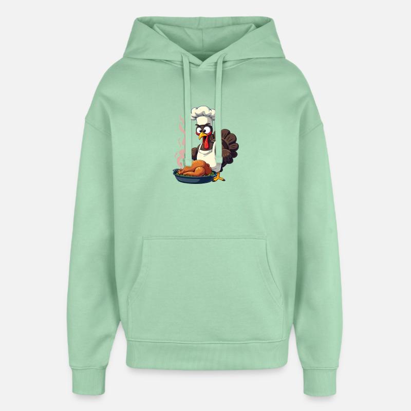 Cuisinier de dinde de Thanksgiving - Sweat à capuche unisexe Stanley/Stella Oversized - jade brumeux