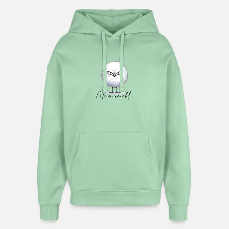 Moin enough - mouette ronde sinistre - Sweat à capuche unisexe Stanley/Stella Oversized - jade brumeux