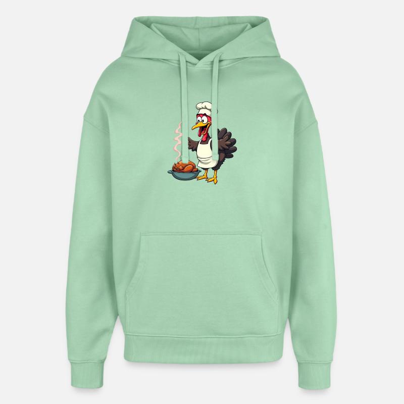 Cuisinier de dinde de Thanksgiving - Sweat à capuche unisexe Stanley/Stella Oversized - jade brumeux