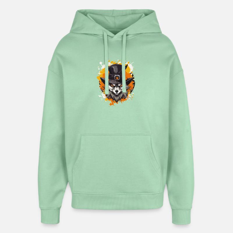 Wolf's Witch Hat Portrait - Oversized Unisex Hoodie by Stanley/Stella - misty jade