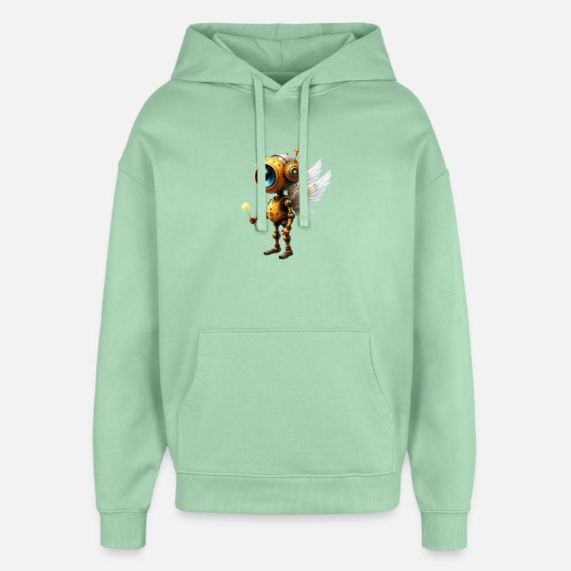Robot ailé steampunk - Sweat à capuche unisexe Stanley/Stella Oversized - jade brumeux