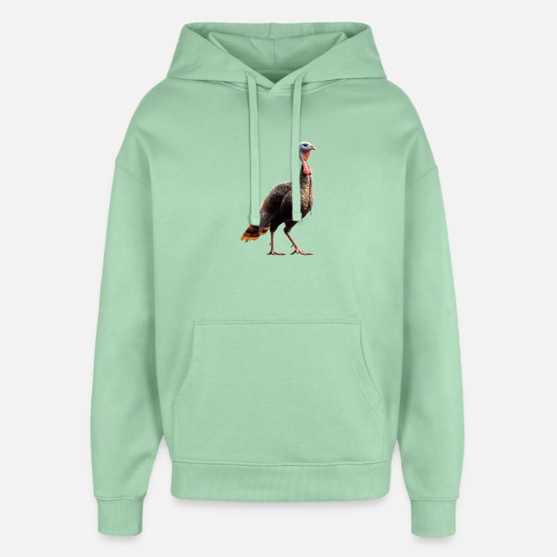 Dinde Poules Oiseaux Dinde - Sweat à capuche unisexe Stanley/Stella Oversized - jade brumeux