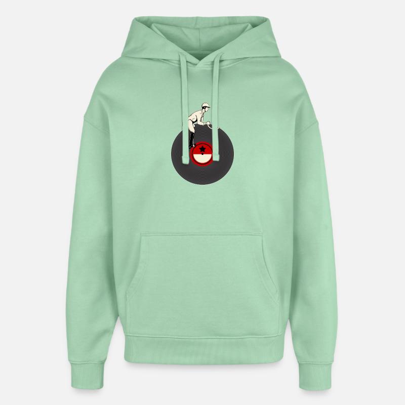 Cavalier sur vinyle - Sweat à capuche unisexe Stanley/Stella Oversized - jade brumeux