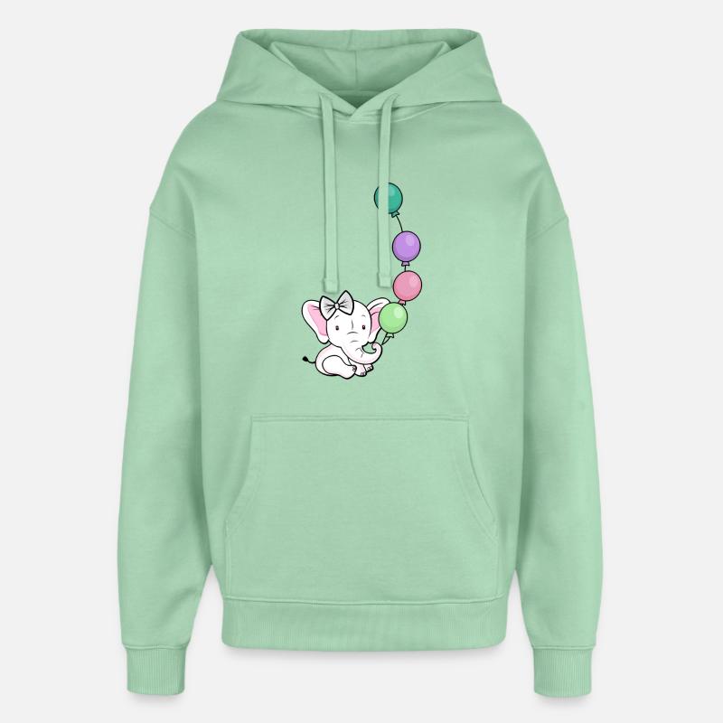 Ballonelefant mit Bogen - Oversized Unisex Hoodie von Stanley/Stella - Nebeljade