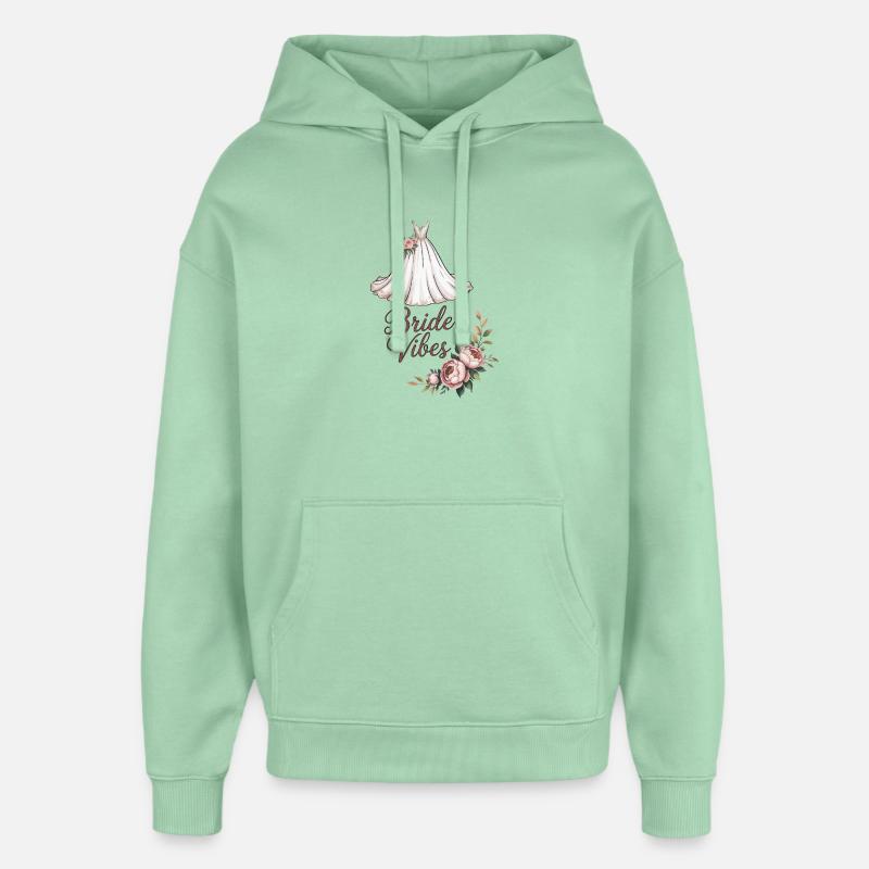 Robe fleurie Bride Vibes - Sweat à capuche unisexe Stanley/Stella Oversized - jade brumeux