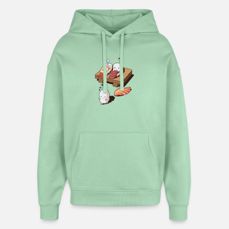 Rêver de sushi - Sweat à capuche unisexe Stanley/Stella Oversized - jade brumeux