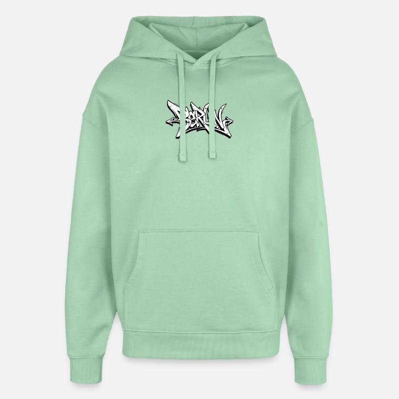 Graffiti Font Art Design Berlin - Sweat à capuche unisexe Stanley/Stella Oversized - jade brumeux