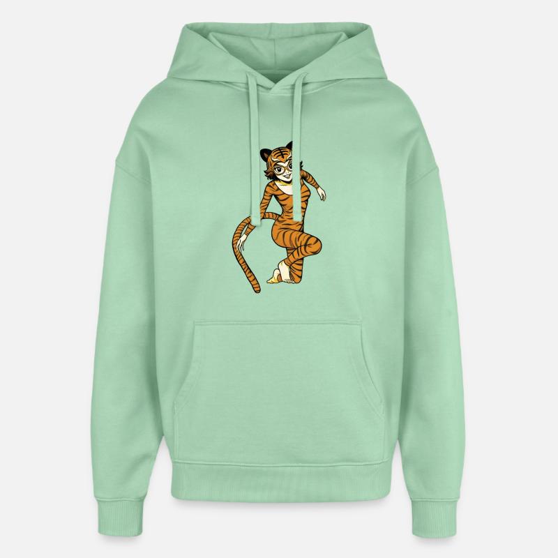 TIGRA - nice people - Sweat à capuche unisexe Stanley/Stella Oversized - jade brumeux
