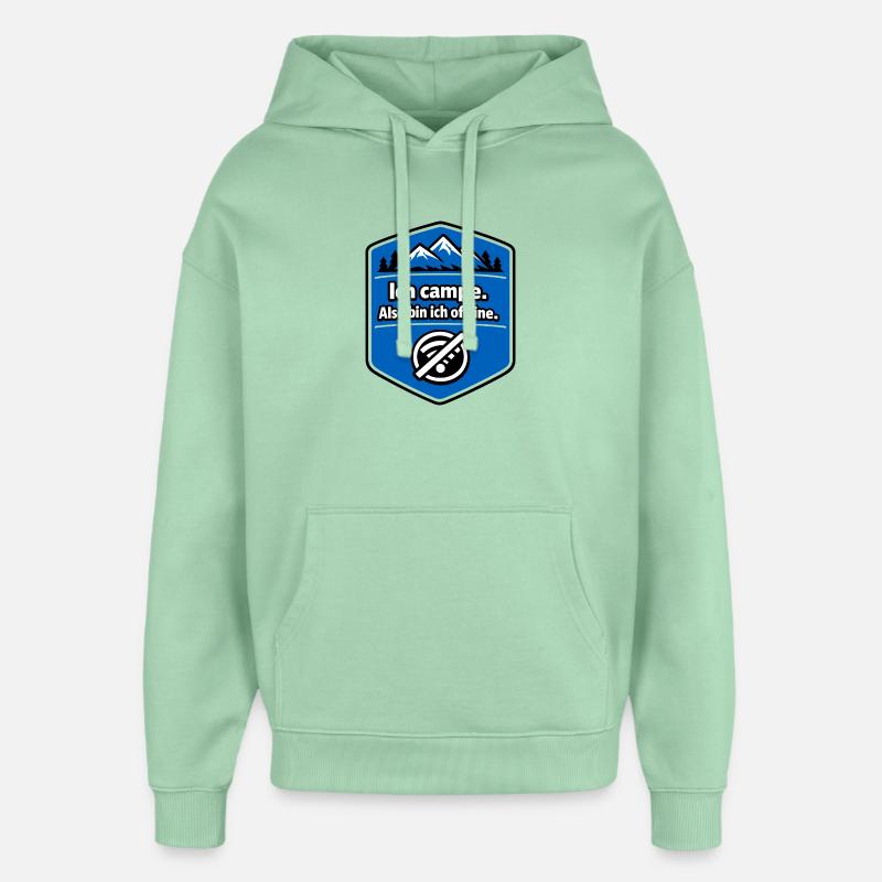 Camping - ich bin offline - Oversized Unisex Hoodie von Stanley/Stella - Nebeljade