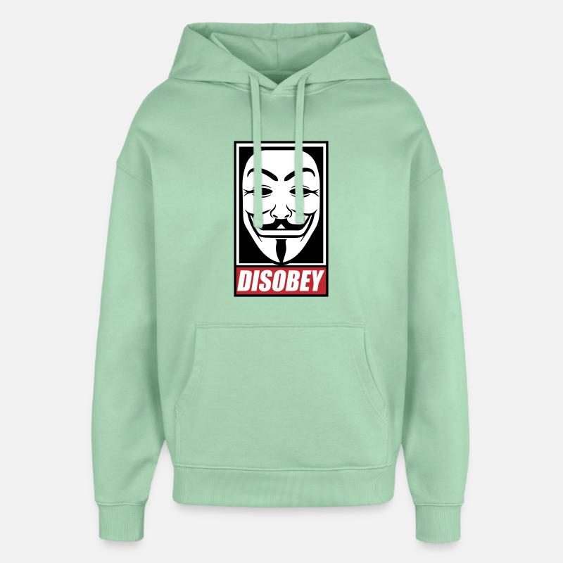 Désobéir Couleurs modifiables - Sweat à capuche unisexe Stanley/Stella Oversized - jade brumeux