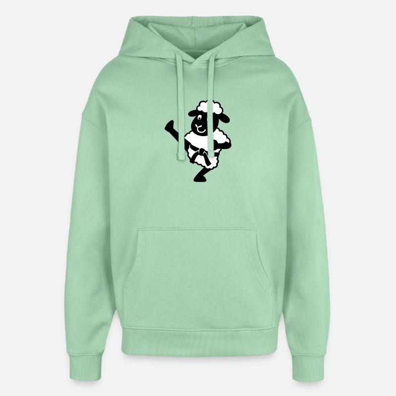 Karaté Mouton - Sweat à capuche unisexe Stanley/Stella Oversized - jade brumeux