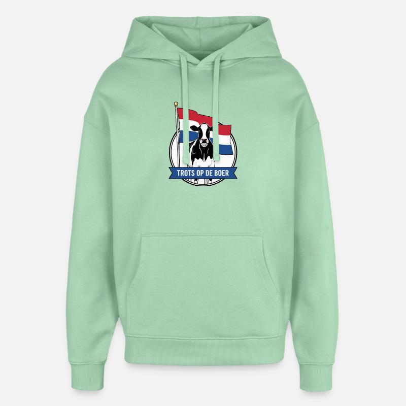 Fier de la vache fermière - Sweat à capuche unisexe Stanley/Stella Oversized - jade brumeux