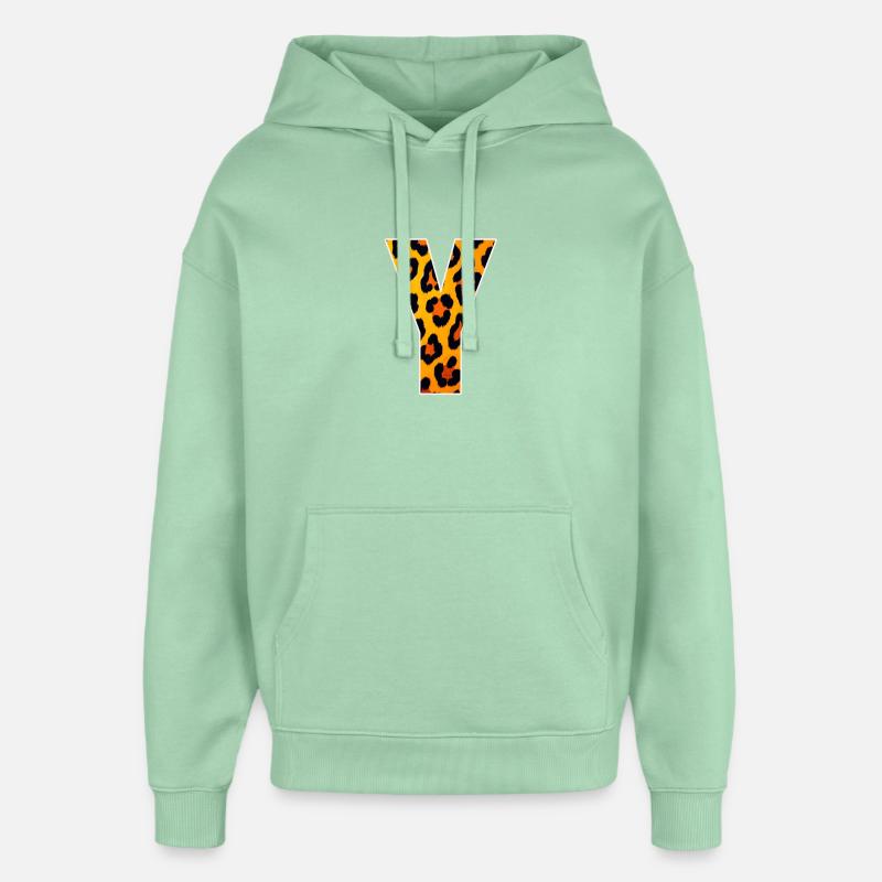 Leopard Y Buchstabe Druck - Oversized Unisex Hoodie von Stanley/Stella - Nebeljade