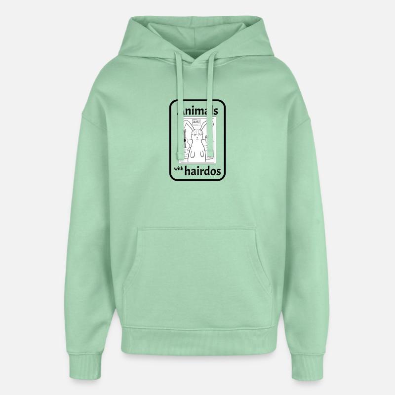 Lapin avec coiffure - Sweat à capuche unisexe Stanley/Stella Oversized - jade brumeux