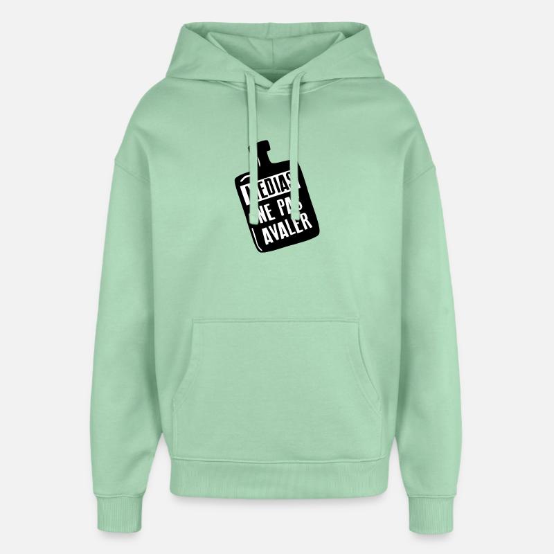 Médias : Ne Pas Avaler - Sweat à capuche unisexe Stanley/Stella Oversized - jade brumeux