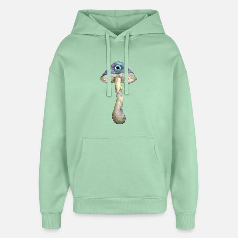 Champignon arc-en-ciel borgne - Sweat à capuche unisexe Stanley/Stella Oversized - jade brumeux