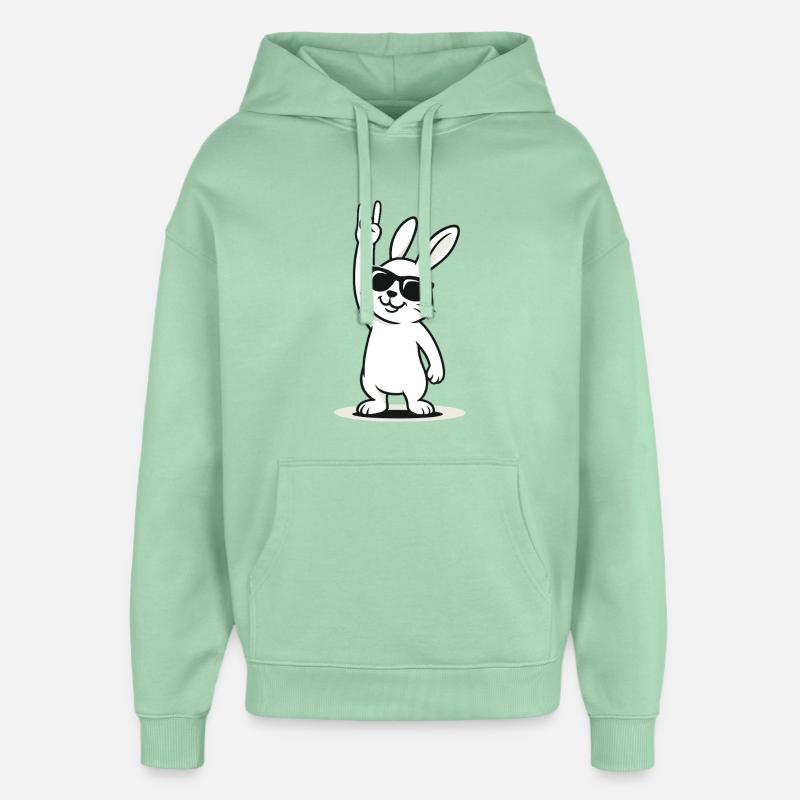 Rockende kanin - Stanley/Stella Oversized Hettegenser unisex - tåke jade