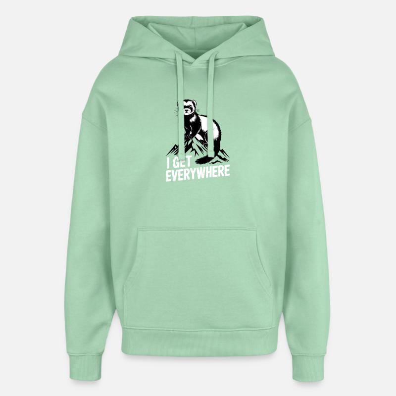 Furet, je me trouve partout - Sweat à capuche unisexe Stanley/Stella Oversized - jade brumeux