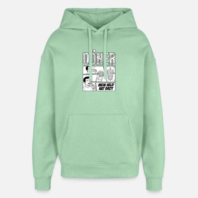 Döner Held – Bande dessinée - Sweat à capuche unisexe Stanley/Stella Oversized - jade brumeux