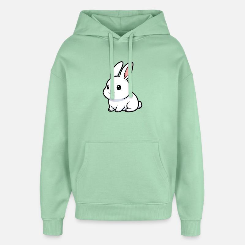 Breloque lapin mignon en pastel - Sweat à capuche unisexe Stanley/Stella Oversized - jade brumeux