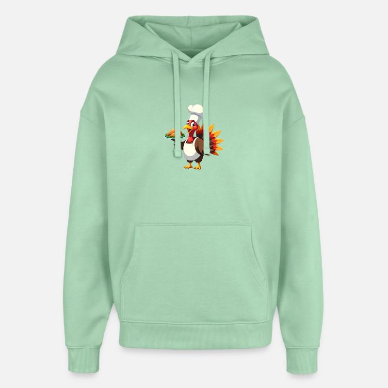 Cuisinier de dinde de Thanksgiving Thanksgiving - Sweat à capuche unisexe Stanley/Stella Oversized - jade brumeux