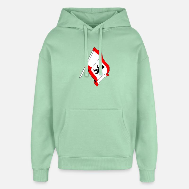 Drapeau Berlin - Sweat à capuche unisexe Stanley/Stella Oversized - jade brumeux