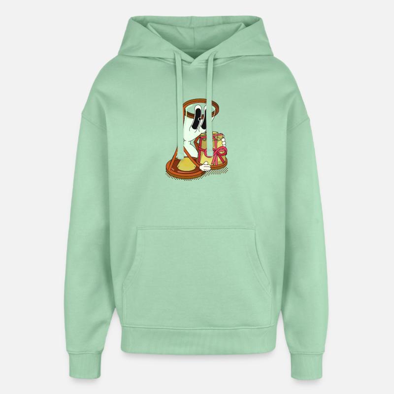 PRÉSENT - Sweat à capuche unisexe Stanley/Stella Oversized - jade brumeux