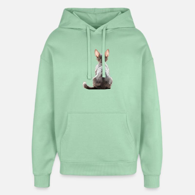 Devon Rex Cat - Oversized Unisex Hoodie by Stanley/Stella - misty jade