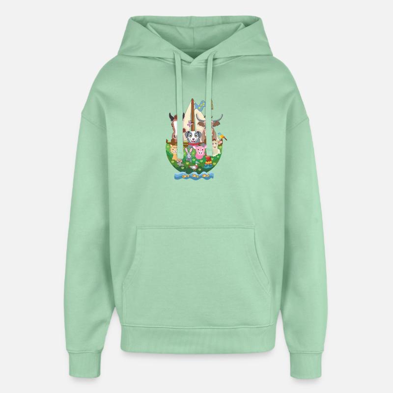 l'arche de Noé - Sweat à capuche unisexe Stanley/Stella Oversized - jade brumeux