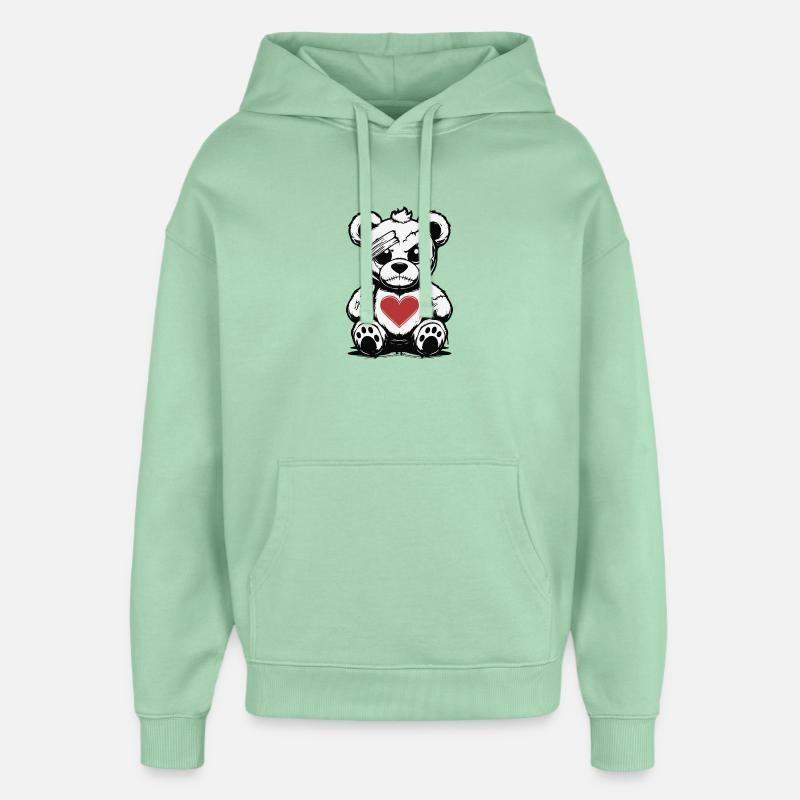 Grumpy Teddy with a good Heart - Oversized Unisex Hoodie von Stanley/Stella - Nebeljade