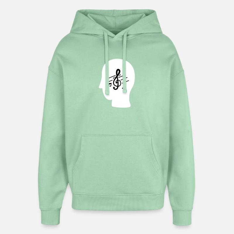 LA MUSIQUE DANS MON - Sweat à capuche unisexe Stanley/Stella Oversized - jade brumeux