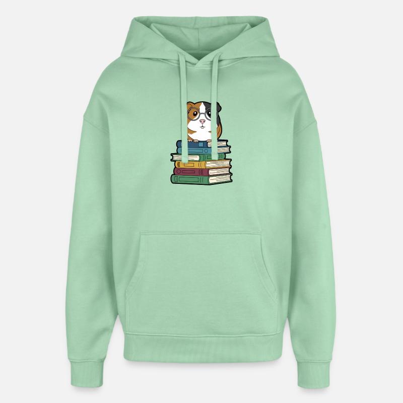 Nerd des livres cochons d’Inde, - Sweat à capuche unisexe Stanley/Stella Oversized - jade brumeux