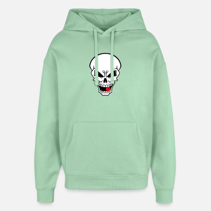 Rebellenschädel mit rotem Lutscher - Oversized Unisex Hoodie von Stanley/Stella - Nebeljade