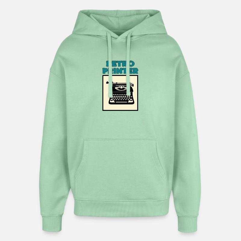 Retro printer - Sweat à capuche unisexe Stanley/Stella Oversized - jade brumeux