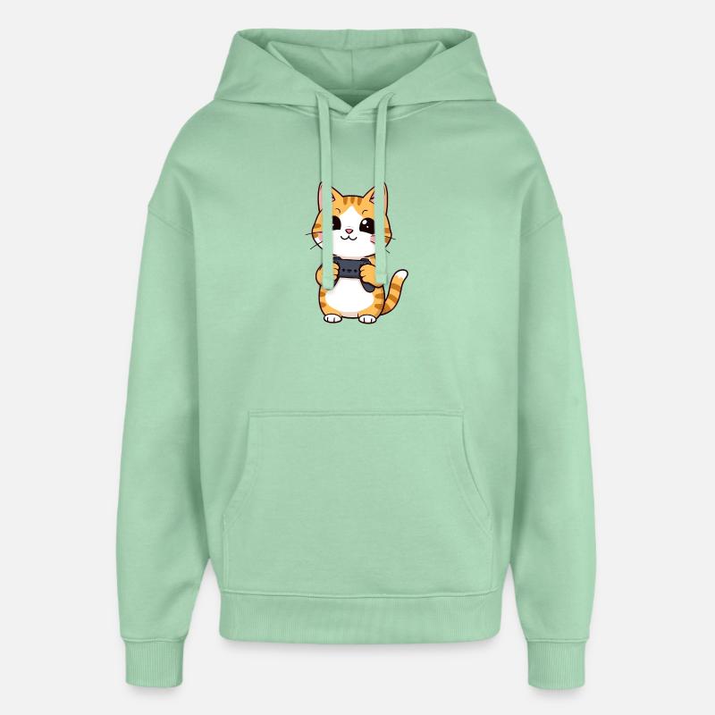 Chat de jeu avec manette - Sweat à capuche unisexe Stanley/Stella Oversized - jade brumeux