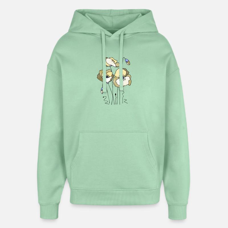 Fleur - Sweat à capuche unisexe Stanley/Stella Oversized - jade brumeux