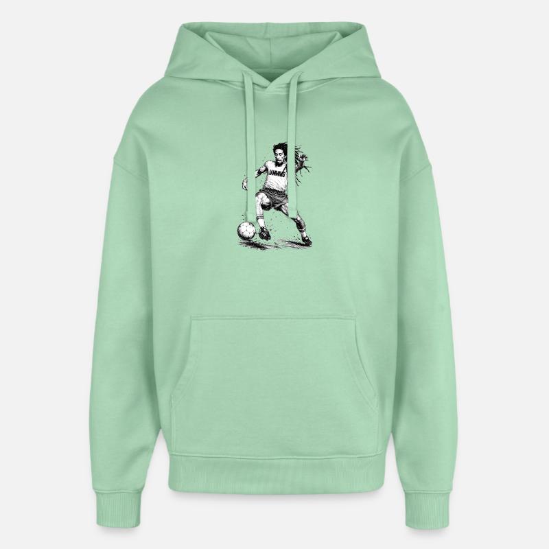 Jammin Kick Dreadlock Héros du football - Sweat à capuche unisexe Stanley/Stella Oversized - jade brumeux
