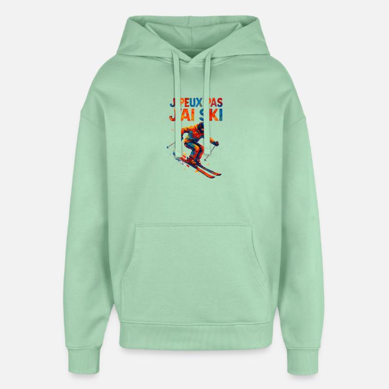 J'peux pas j'ai ski - Sweat à capuche unisexe Stanley/Stella Oversized - jade brumeux