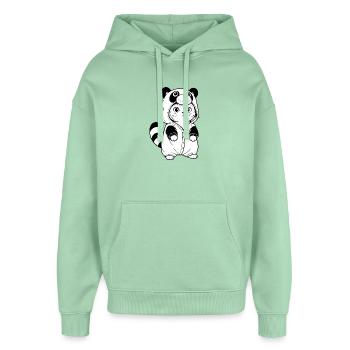 Kuschelpanda Hoodie - Oversized Unisex Hoodie von Stanley/Stella - Nebeljade - Vorne - AI Model Female 172 light (172cm) & AI Model Male 185 light (185cm)
