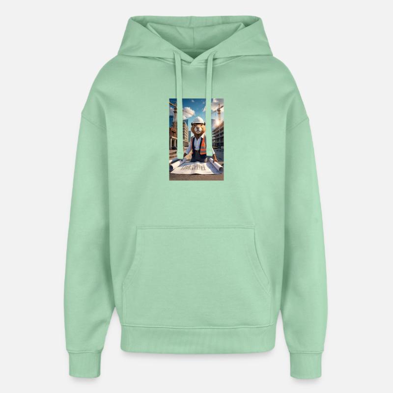 Architecte castor humanoïde - Sweat à capuche unisexe Stanley/Stella Oversized - jade brumeux