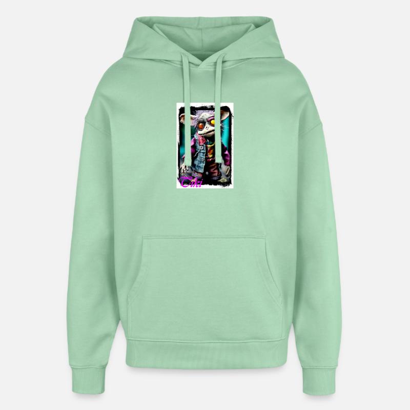 Poupée créature individuelle aux yeux brillants - Sweat à capuche unisexe Stanley/Stella Oversized - jade brumeux