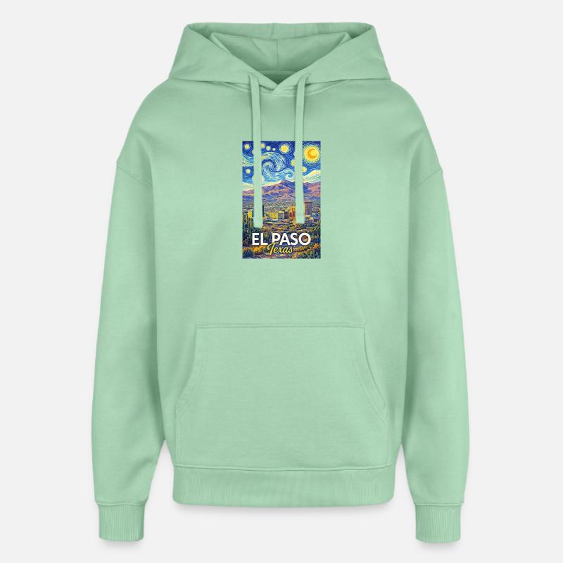 El Paso, Texas - Sweat à capuche unisexe Stanley/Stella Oversized - jade brumeux