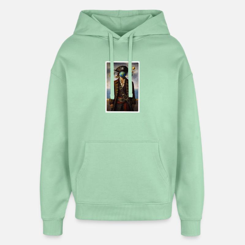 Portrait du pirate cosmique - Sweat à capuche unisexe Stanley/Stella Oversized - jade brumeux