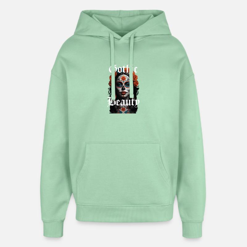 Beauté gothique crâne en sucre - Sweat à capuche unisexe Stanley/Stella Oversized - jade brumeux