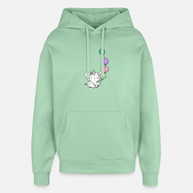 Éléphant ballon avec arc - Sweat à capuche unisexe Stanley/Stella Oversized - jade brumeux