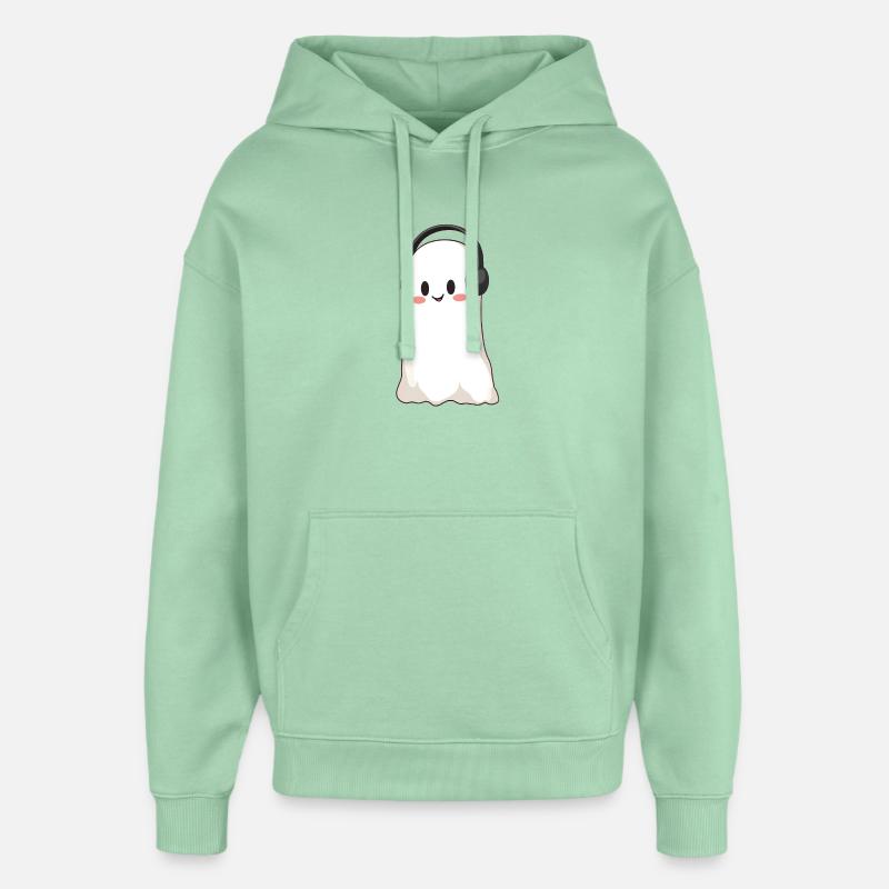 Ghost avec un casque - Sweat à capuche unisexe Stanley/Stella Oversized - jade brumeux